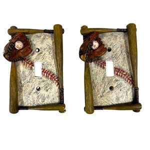 Baseball‎ Theme Light Switch Cover Hobby Lobby Sports Boys Man Cave Room Decor